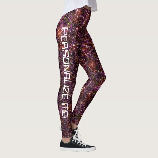 Steenkwarts subatomaire galaxie Glitter CUSTOM Leggings (Rechts)