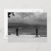 Steenlampjes naast het Zee Briefkaart (Voorkant / Achterkant)