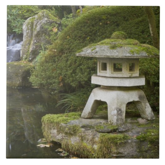 Steenlantaarn en hemelvaardige Herfsten Tegeltje (Voorkant)