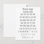 Steenleeftijd - Steekproefblad Zazzle Font Briefkaart (Voorkant / Achterkant)