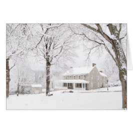 Steenmansie en stilstaande sneeuw