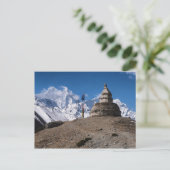 Steenmonument en Snowy Mountains (Himalaya) Briefkaart (Staand voorkant)