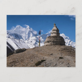 Steenmonument en Snowy Mountains (Himalaya) Briefkaart