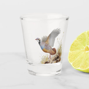 Steenpatrijs ,Kunst Shot Glas