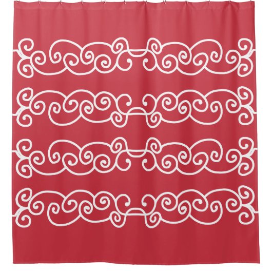 Steenrode witte rollen douchegordijn (Voorkant)