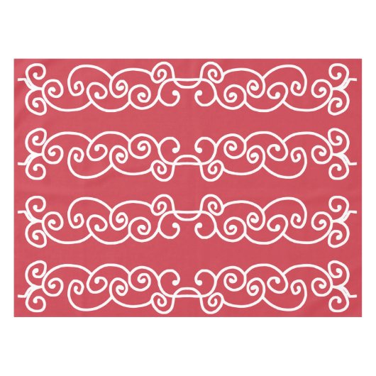 Steenrode witte rollen tafelkleed (Voorkant (Horizontaal))