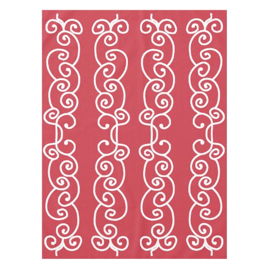 Steenrode witte rollen tafelkleed (Voorkant)