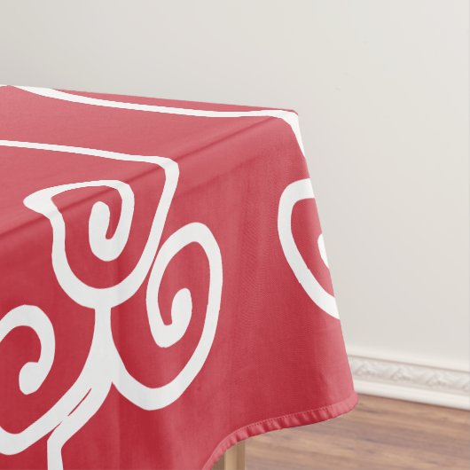 Steenrode witte rollen tafelkleed (Voorbeeld)