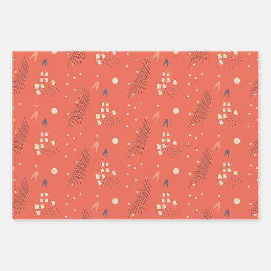 steenrood abstract inpakpapier vel (Voorkant 3)