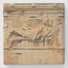 Steensculptuur in Griekenland Sq Onderzetter
