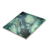 Steensmaak, keramische tegel met marmer-stijl tegeltje (Zijkant)