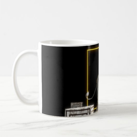 Steensteen en goudleeuwen koffiemok (Links)