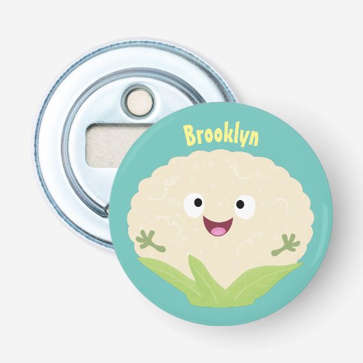 Steenteeltproducten met fijne bloemkool button flesopener (Voorkant)
