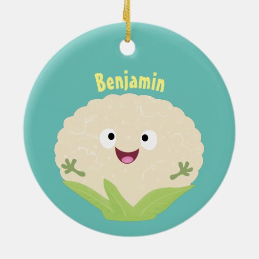 Steenteeltproducten met fijne bloemkool keramisch ornament (Achterkant)