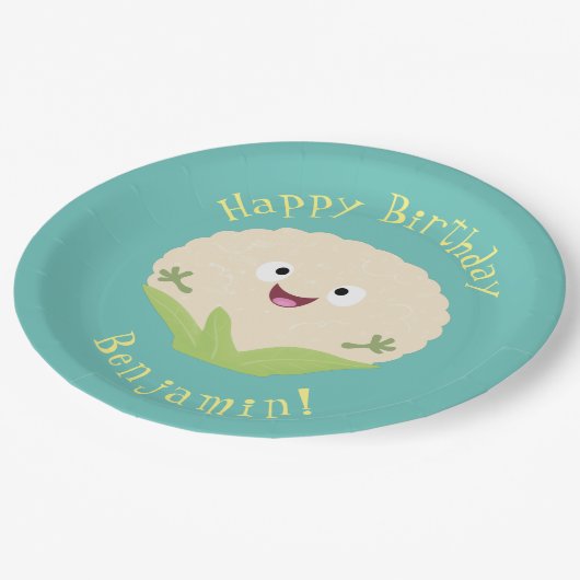 Steenteeltproducten met fijne bloemkool papieren bordje (Gekanteld)