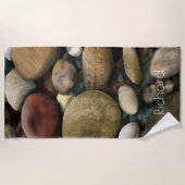 Steentjes en naam strandlaken (Voorkant)