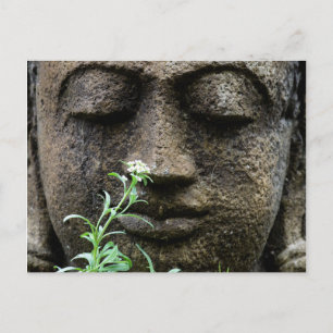 Steentuinbeeld met bloem briefkaart