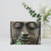 Steentuinbeeld met bloem briefkaart (Staand voorkant)