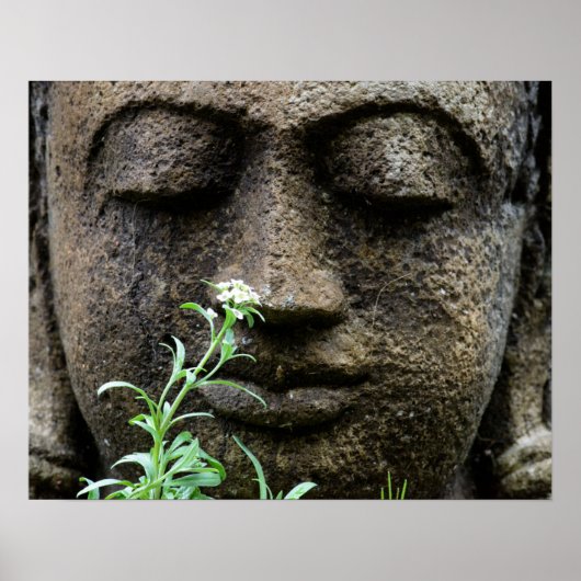 Steentuinbeeld met bloem poster (Voorkant)
