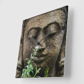 Steentuinbeeld met bloem vierkante klok (Hoek)