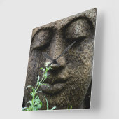 Steentuinbeeld met bloem vierkante klok (Hoek)