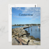 steenwand door een haven in Connecticut Briefkaart (Voorkant / Achterkant)