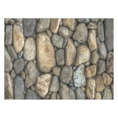 Steenwand in grijze beige rotsblokken tafelkleed (Voorkant (Horizontaal))