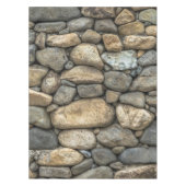 Steenwand in grijze beige rotsblokken tafelkleed (Voorkant)