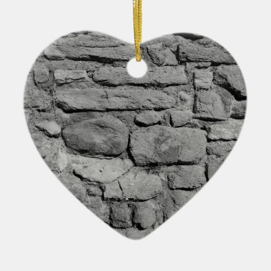 Steenwand. Zwart-wit. Keramisch Ornament (Voorkant)