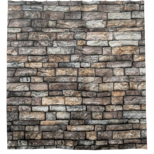 Steenwandslak in grijs beige graniet douchegordijn (Voorkant)