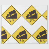 Steep Grade Traffic Sign Trucking Hauling Caution Cadeaupapier (Vlak)