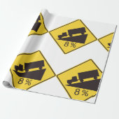 Steep Grade Traffic Sign Trucking Hauling Caution Cadeaupapier (Uitgerold)