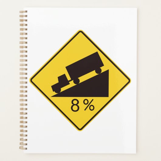 Steep Grade Traffic Sign Trucking Hauling Caution Planner (Voorkant)