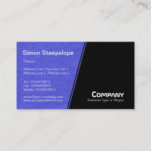 Steep Slope - Mid Blue Wavy Paper Texture Visitekaartje