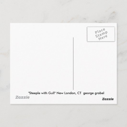 Steeple with Gull Briefkaart (Achterkant)