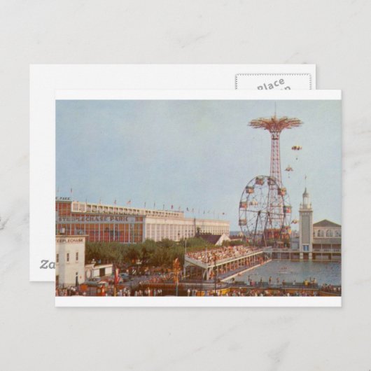 Steeplechase Amusement Park, Coney Island NY Briefkaart (Voorkant / Achterkant)