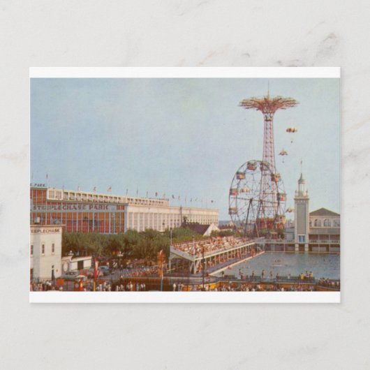 Steeplechase Amusement Park, Coney Island NY Briefkaart (Voorkant)