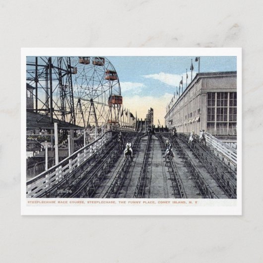 Steeplechase, Coney Island, Vintage van New York Briefkaart (Voorkant)