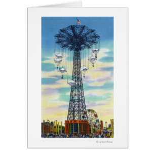 Steeplechase Park Parachute Jump Day Scene