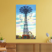 Steeplechase Park Parachute Jump Day Scene Canvas Afdruk (Insitu (Woonkamer))