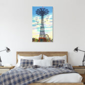 Steeplechase Park Parachute Jump Day Scene Canvas Afdruk (Insitu (Slaapkamer))