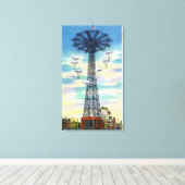 Steeplechase Park Parachute Jump Day Scene Canvas Afdruk (Insitu (Houten vloer))