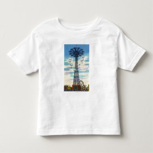 Steeplechase Park Parachute Jump Day Scene Kinder Shirts (Voorkant)