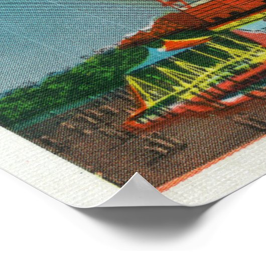 Steeplechase Park Parachute Jump Uitzicht bij nach Poster (Hoek)