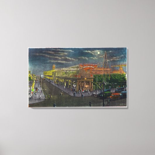 Steeplechase Park Surf Ave to Broadway op Canvas Afdruk (Voorkant)