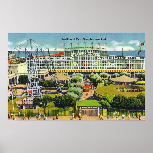 Steeplechase Park Uitzicht Pavilion of Fun Poster (Voorkant)