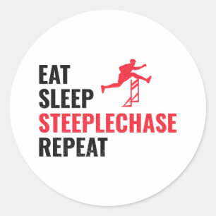 Steeplechase Race Steeplechaser Track en Field Ronde Sticker