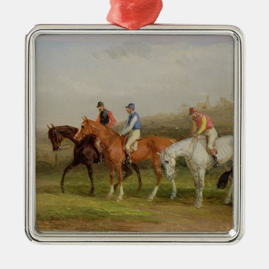 Steeplechasing: Aan het begin (olie op canvas) Metalen Ornament (Voorkant)
