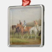 Steeplechasing: Aan het begin (olie op canvas) Metalen Ornament (Links)