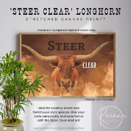 'Steer Clear' Langhoorn Opgespannen Canvasprint Canvas Afdruk